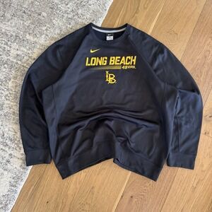 Nike Long Beach State Crewneck Men's XL Black CSULB 49ers Pullover Sweatshirt